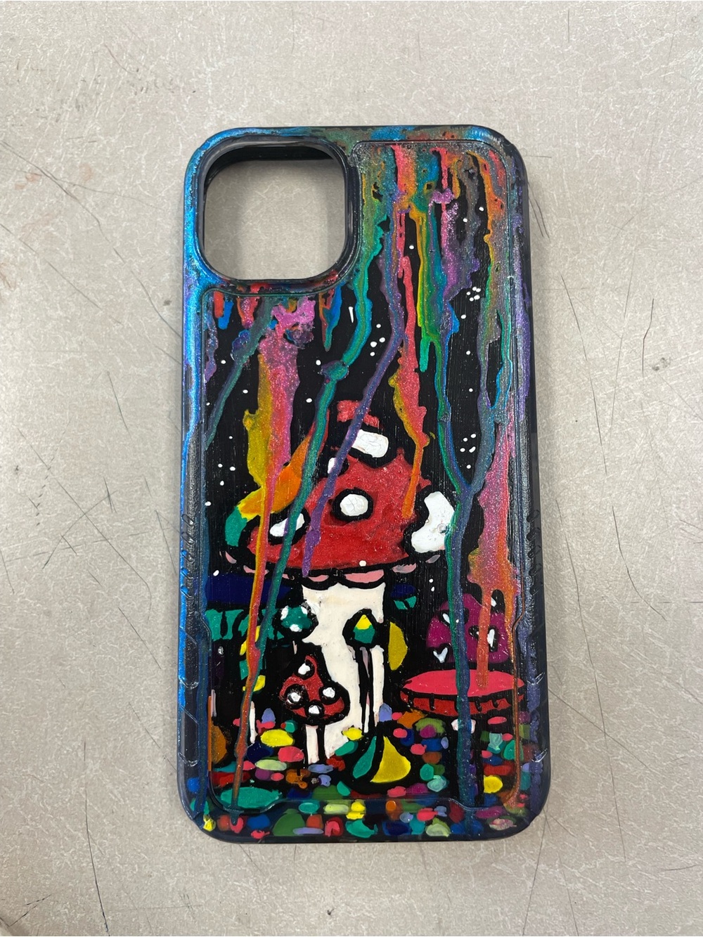 Hand-Painted Mushroom iPhone Case in Multicolor